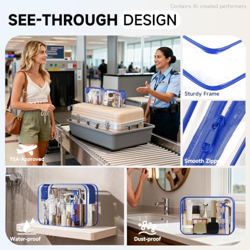 OlarHike Packing Cubes for Travel,Gifts for Women Mom,Anti-Tearing Suitcase Organizer for Luggage with Shoe & Hanging Toiletry Bag,Vacation Essentials & Accessories for Cruise Ship,11 Set,Klein Blue - Image 3