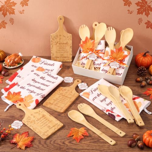 Geelin 31 Pcs Friendsgiving Gifts Bamboo Cutting Board Towels Spoons - Image 6