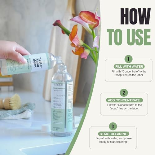Unscented All Purpose Cleaner Concentrate - Plant-Based, Non-Toxic, Multi-Surface, Fragrance Free Cleaning Products - Pet Safe Cleaner - 8oz Makes 4 Bottles - Image 4