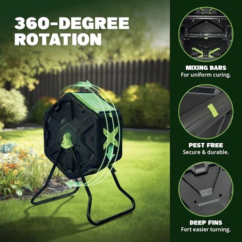 Simply Bio 21 Gallon Outdoor Compost Tumbler Bin – BPA-Free, Rotating Composting Bin for Garden, Yard, and Kitchen Waste, Fast Soil Creation, Weather-Resistant Outdoor Composter - Image 5
