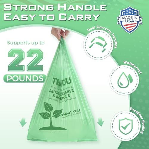 Fuxury Green Plastic Thank You Bags (10000 Count) 11.5 x 6.5 x 21, Grocery, Take Out, To Go, Retail Shopping T-shirt Bags for Small Business in Bulk (Made in USA) - Image 4