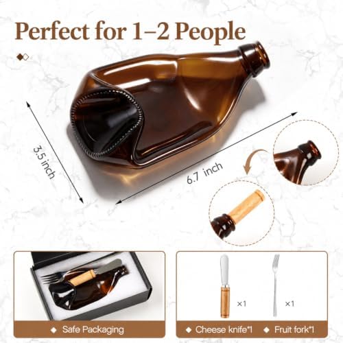 Bokon 1 Wine Gifts Melted Serving Tray, Brown, Beer Bottle - Image 2