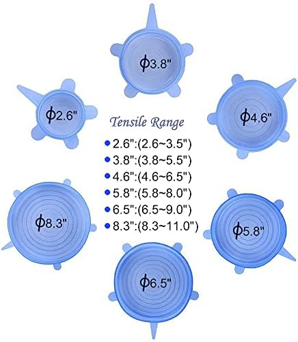 12 pcs Silicone Stretch lids set, 6 Sizes, Reusable Food Storage Covers ，Silicone Bowl Covers，Flexible to Fit All Shape of Containers，Food Cover to Keep Food Fresh (pink,yellow) - Image 3
