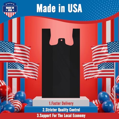 Fuxury 6000 (6K) Count Plastic T-shirt Bags Black 11.5" x 6.5" x 21", Grocery, Trash, Take Out, To Go, Restaurants, Retail Shopping Bags in Bulk for Small Business - Image 6
