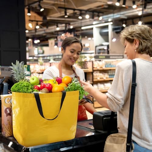 12 Pieces Reusable Grocery Bags, XL Heavy Duty Plastic Shopping Bag - Image 3