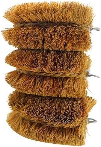 Pack of 3 Tawashi Vegetable Brushes Natural Coconut Fiber, Japanese Design, Ideal for Fruits, Veggies and Household use with Wire Hanging Loop by SKARBY - Image 2