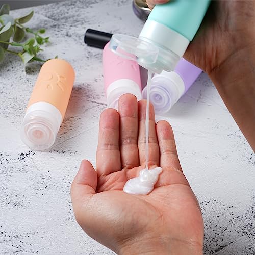 Zafit Travel Bottles for Toiletries, TSA Approved Travel Containers 3oz Leak Proof Travel Tubs Refillable Liquid Travel Accessories for Shampoo Conditioner Lotion Body Wash(Multicolored C) - Image 6