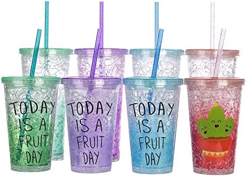 Dakoufish BPA-Free 12 Piece 9 Inch Reusable Clear Plastic Glitter Sparkle Drinking Straw Plus one Cleaning Brush (Clear,9inch) - Image 7