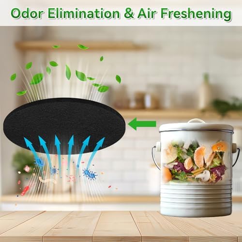 6 Pack 6.7 Inch Charcoal Filter for Kitchen Compost Bin Countertop Bucket - Image 6