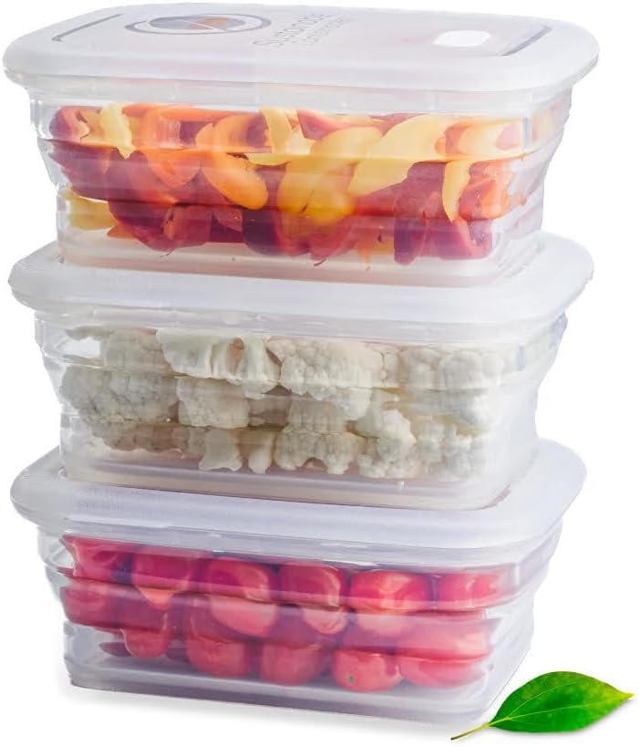 Premium Silicone Collapsible Food Storage Containers with Silicone Leakproof Lids, Platinum Food-Grade, BPA Free, LFGB Certified, Compact, Reusable Lunch Box, Microwave Safe, 4.9 Cups 3 Pk by SustainableContainables