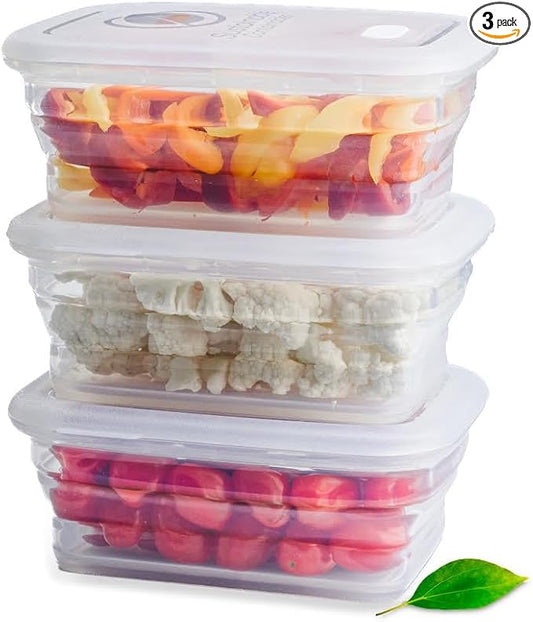 Premium Silicone Collapsible Food Storage Containers with Silicone Leakproof Lids, Platinum Food-Grade, BPA Free, LFGB Certified, Compact, Reusable Lunch Box, Microwave Safe, 4.9 Cups 3 Pk