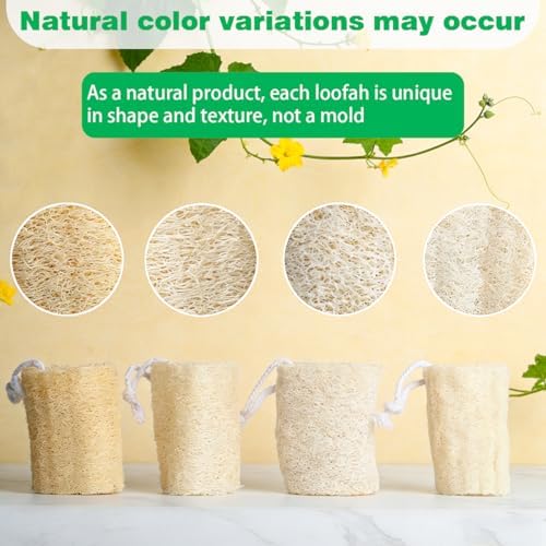Natural Loofah Sponge, Organic Luffa Body Scrubber Bath Exfoliating, 4 inch - Image 7