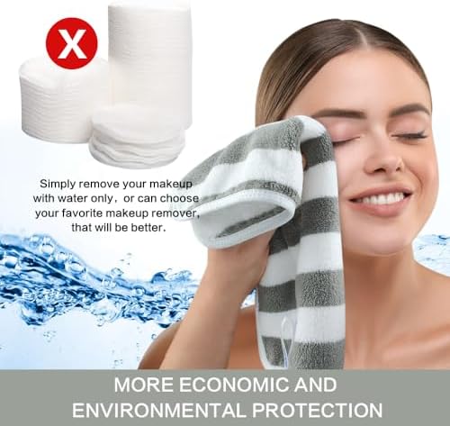 Microfiber Facial Cloths Fast Drying Washcloth 12x12inch Stripes 6 pack - Image 6