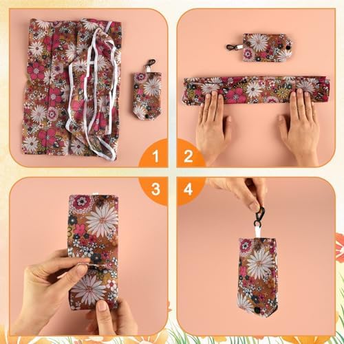MIAHART Reusable Grocery Bags - Foldable, Cute Tote Bags - Waterproof Nylon - Image 6