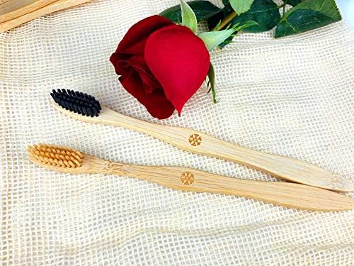 Bamboo Toothbrush Medium Bristle, 10Pcs Biodegradable Bulk Wooden Toothbrushes - Image 7