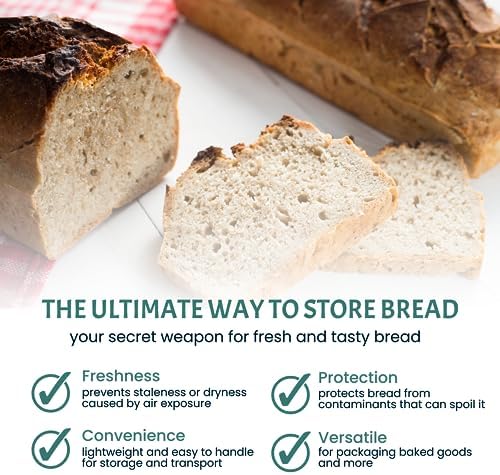 Reusable Plastic Bread Bags for Homemade Bread - 50 Pack Clear Bag with Ties For An Airtight Moisture-free Preservation and Storage - Loaf For Home Bakers and Bakery Owners - Image 3