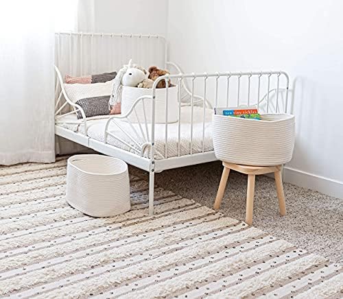 OrganiHaus Cotton Rope Baskets for Shelves, Set of 3, 15x9x10 - Image 5