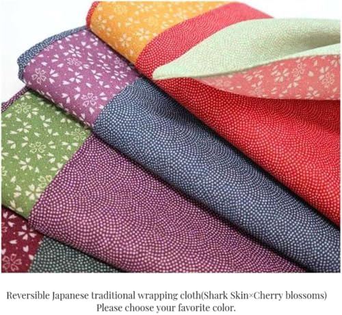 Furoshiki Japanese Wrapping Cloth - Large 27.6 Inch Reversible Eco Gift Wrap, Reusable Bento Bag Christmas Birthday, Cherry Blossom Design (Leaf Green & Pink) - Image 6