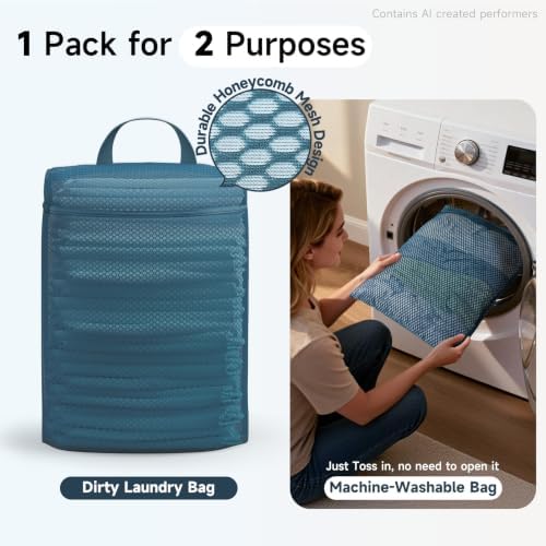 OlarHike Packing Cubes for Travel,Gifts for Women Mom,Anti-Tearing Suitcase Organizer for Luggage with Shoe & Hanging Toiletry Bag,Vacation Essential for Cruise Ship,9 Set,Dark Blue Floral - Image 6
