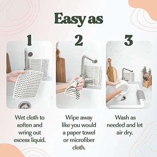 FEBU Save 15% on Swedish Dishcloth + Dishwasher Cleaner Tablets | 5 Pack Fresh Flowers Reusable Paper Towels + 24ct Dish Washer Cleaner Tablets - Image 4