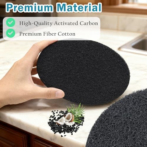 NewKe 6 Pack Natural Charcoal Filter Refills, Oval-Shaped Charcoal Filters - Image 2