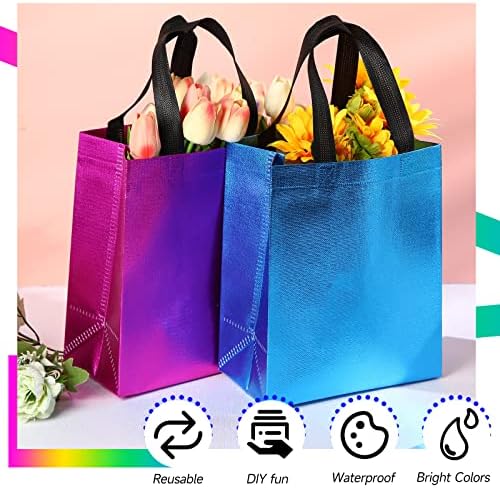 Eccliy 80 Pcs Reusable Gift Bags, Medium, Colorful - Image 3