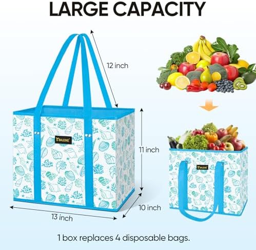 BALEINE 3PK Reusable Grocery Bags, Heavy Duty Shopping Tote Bag - Image 3