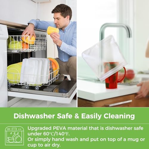 SPLF 6 Pack Dishwasher Safe Reusable Gallon Freezer Bags, White - Image 7