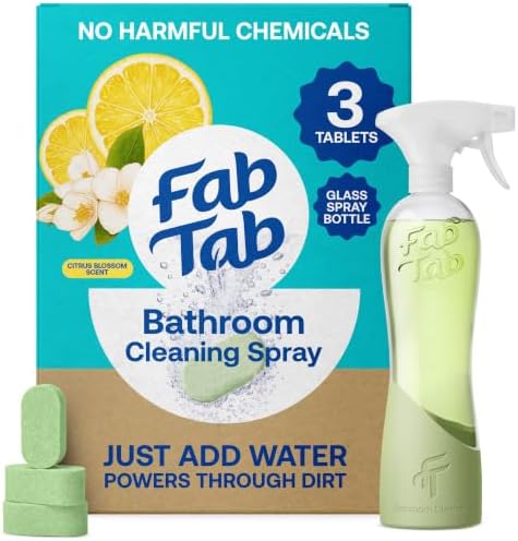 Fab Tab Bathroom Spray Cleaner Tablets Refill, Starter Set, Plant-Based by FabTab