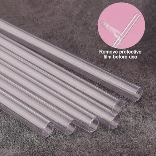 7-Inch Reusable Clear Drinking Straws, for 8/10/12 oz Kids' Cups, Coffee, Juice, Wine Tumblers, Jars, BPA-Free, Size: 7" x 10mm, Includes 8 Tritan Plastic Straws and 2 Cleaning Brushes - Image 2