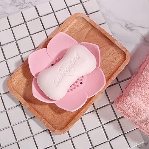 2 Pack Silicone Soap Tray Dishes Soap Holder Saver Draining Bathroom Shower Sink Bathtub - Image 5