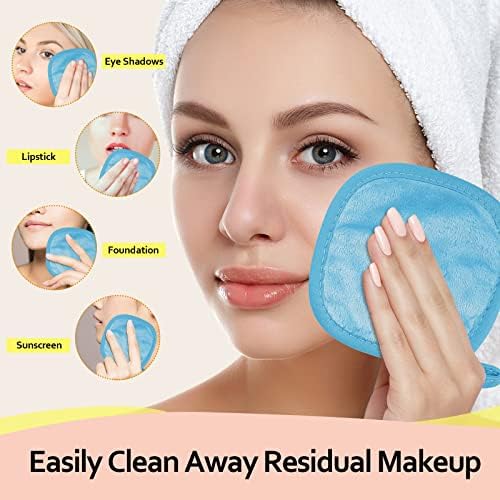 HOMEXCEL Makeup Remover Cloth 12 Pack Reusable Makeup Remover Pads Washable - Image 3