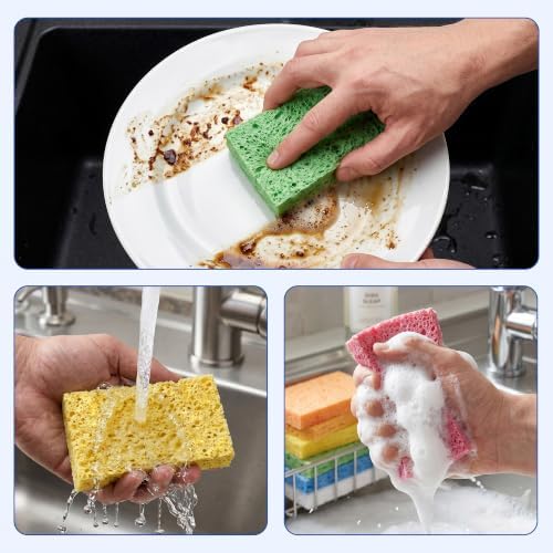 ARCLIBER 6 Pack Thick Cellulose Scrub Sponges Non-Scratch Kitchen - Image 5