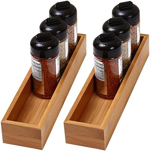 YBM Home Bamboo Drawer Organizer Storage Box for Kitchen Drawer, Junk Drawer, Office, Bedroom, Children Room, Craft, Sewing, and Bathroom, 2 Pack 3x12x2 inch - Image 3