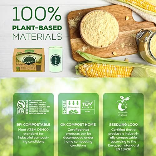ANECO 100% Compostable Trash Bags 13 Gallon, 35 Count - Image 4