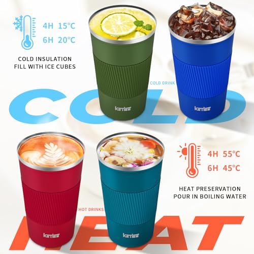 KETIEE Travel Coffee Mug 12oz: Insulated Coffee Cup with Leakproof Lid, Coffee Tumbler, Vacuum Stainless Steel Reusable Coffee Cups, Coffee Mug to Go for Hot/Iced Water (Blue) - Image 2