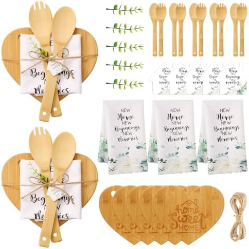 Geelin 31 Pcs Housewarming Gift Set, Heart Cutting Board Towels by Geelin