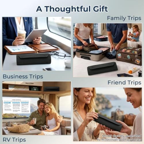 Electric Toothbrush Travel Case with 2 Head Covers, Black - Image 3