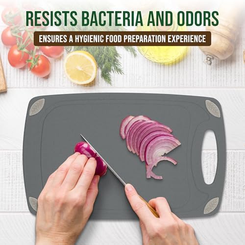 AXIOM CREATIONS 2-Piece Reversible Cutting Board Set Made with Natural Wheat Straw Fiber, Eco-Conscious Food Safe Kitchen Essentials, Gluten Free & BPA Free Chopping Boards for Kitchen - Image 6