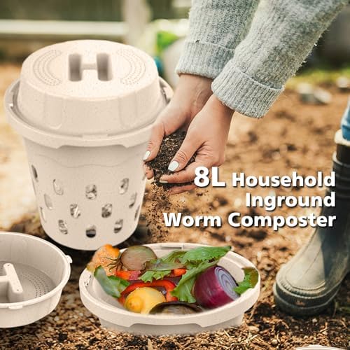 4-Pack Inground Worm Farm, Worm Compost Bin Garden Bed, 8L - Image 2