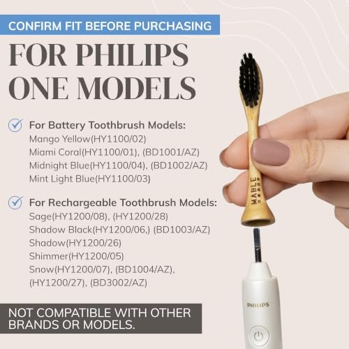 Bamboo Electric Toothbrush Heads | Compatible with Philips One Electric Toothbrush | 4 Brush Heads with Soft Bristles | Plant-Based Adult Size Replacement Heads - Image 2