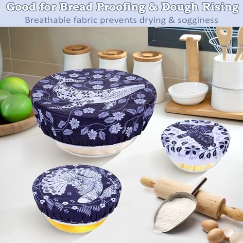 5Pcs Reusable Beeswax Elastic Bowl Covers for Bread Proofing and Food Cover - Image 4