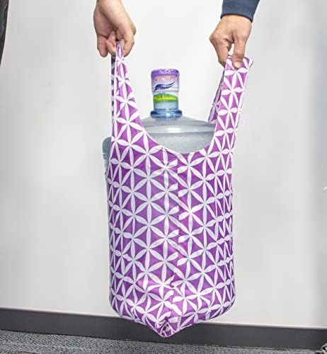 HOLYLUCK Reusable Grocery Bags,Heavy Duty Foldable Shopping Tote Bag (Standard, 3 Purple Geometric Flowers) - Image 2