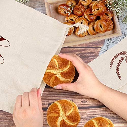 Augshy 4 Packs Linen Bread Bags for Homemade Bread - Image 5