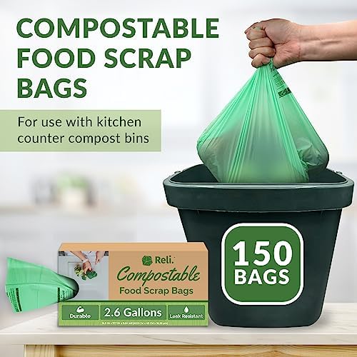 Reli. Compost Bags 2.6 Gallon (150 Count) | ASTM D6400 Certified - Image 2
