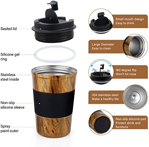 CS COSDDI 12 oz Coffee mug - Stainless Steel Coffee Cup with Leakproof Lid - Image 2