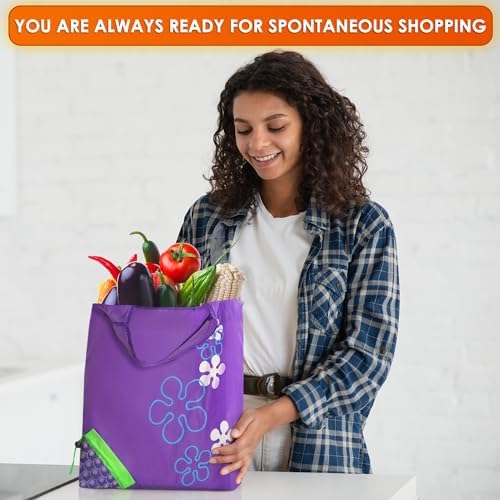 5 Pcs Reusable Grocery Fruit Bags, 15"x15", Washable Tote Bag (5 Colors) - Image 2