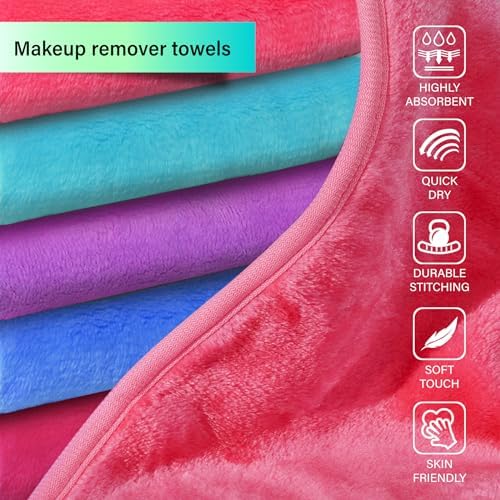Nugilla Makeup Remover Cloth, 5 Packs Reusable Microfiber Makeup Remover Towels, Face Towel for Women - Image 3