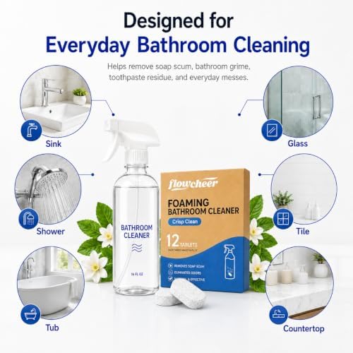 flowcheer Foaming Bathroom Cleaner Tablets, 12 Tablets - Image 2
