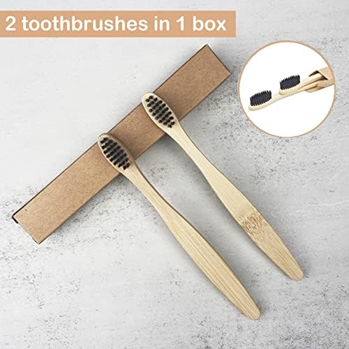 SEVENHEAD 10 PCS Kids Bamboo Toothbrushes Soft Bristles Wooden Toothbrushes, Natural Biodegradable BPA Free Eco Friendly Toothbrushes Black - Image 2